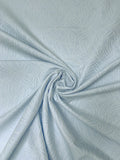 Made in Switzerland Leaf Design Brocade - Pale Blue / White