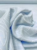 Made in Switzerland Leaf Design Brocade - Pale Blue / White