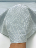 Made in Switzerland Leaf Design Brocade - Pale Blue / White