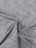 Made in Switzerland Leaf Design Brocade - Dark Navy / White