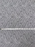 Made in Switzerland Leaf Design Brocade - Dark Navy / White