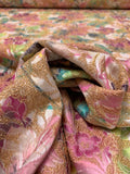 Floral Printed Stretch Brocade - Multicolor