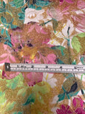 Floral Printed Stretch Brocade - Multicolor