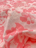 Floral with Metallic Dots Brocade - Coral  Gold / Champagne