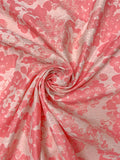 Floral with Metallic Dots Brocade - Coral  Gold / Champagne