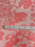 Floral with Metallic Dots Brocade - Coral  Gold / Champagne