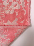 Floral with Metallic Dots Brocade - Coral  Gold / Champagne