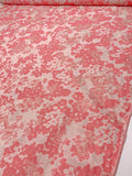 Floral with Metallic Dots Brocade - Coral  Gold / Champagne
