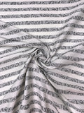 Made in Switzerland Striped and Paisley Jacquard Brocade - White / Black