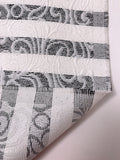 Made in Switzerland Striped and Paisley Jacquard Brocade - White / Black