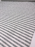 Made in Switzerland Striped and Paisley Jacquard Brocade - White / Black