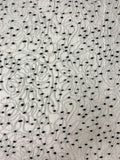 Textured Wavy Floral and Dotted Brocade - Off-White / Black