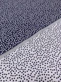 Made in Switzerland Dotted Cotton Brocade - Navy / White