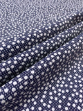 Made in Switzerland Dotted Cotton Brocade - Navy / White
