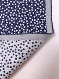 Made in Switzerland Dotted Cotton Brocade - Navy / White