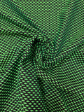 Textured Bow-Dot Brocade - Neon Green / Black