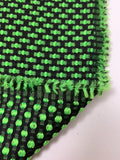 Textured Bow-Dot Brocade - Neon Green / Black