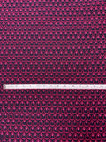 Teardrop Textured Stretch Brocade - Magenta / Navy