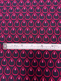 Teardrop Textured Stretch Brocade - Magenta / Navy