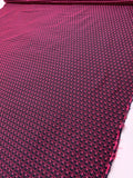 Teardrop Textured Stretch Brocade - Magenta / Navy
