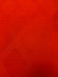 Geometric Diamond Cotton Brocade - Red-Orange