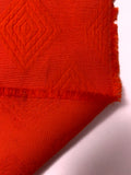 Geometric Diamond Cotton Brocade - Red-Orange