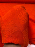 Geometric Diamond Cotton Brocade - Red-Orange