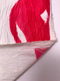 Italian Painterly Circles Printed Textured Lightweight Brocade - Off-White / Raspberry