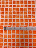 Italian Printed Squares on Lightweight Jacquard Brocade - Orange / Nude