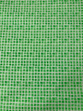 Italian Printed Squares on Lightweight Jacquard Brocade - Green / Off-White
