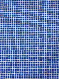 Italian Printed Squares on Lightweight Jacquard Brocade - Blue / Off-White