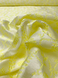 Floral Stems Reversible Lightweight Jacquard Brocade - Yellow / White