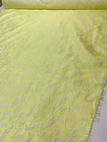 Floral Stems Reversible Lightweight Jacquard Brocade - Yellow / White