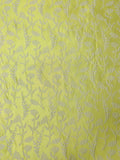 Floral Stems Reversible Lightweight Jacquard Brocade - Yellow / White