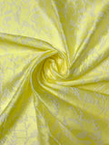 Floral Stems Reversible Lightweight Jacquard Brocade - Yellow / White