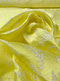 Floral Stems Reversible Lightweight Jacquard Brocade - Yellow / White