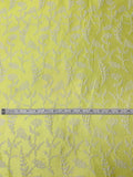 Floral Stems Reversible Lightweight Jacquard Brocade - Yellow / White