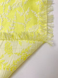 Floral Stems Reversible Lightweight Jacquard Brocade - Yellow / White