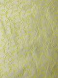 Floral Stems Reversible Lightweight Jacquard Brocade - Yellow / White