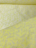 Floral Stems Reversible Lightweight Jacquard Brocade - Yellow / White