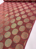 Italian Holographic Circle Medallion Tapestry-Like Brocade - Magenta / Gold / Multicolor
