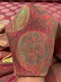 Italian Holographic Circle Medallion Tapestry-Like Brocade - Magenta / Gold / Multicolor