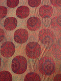 Italian Holographic Circle Medallion Tapestry-Like Brocade - Magenta / Gold / Multicolor