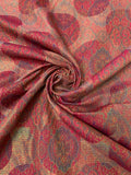 Italian Holographic Circle Medallion Tapestry-Like Brocade - Magenta / Gold / Multicolor