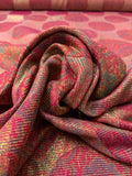 Italian Holographic Circle Medallion Tapestry-Like Brocade - Magenta / Gold / Multicolor