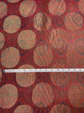 Italian Holographic Circle Medallion Tapestry-Like Brocade - Magenta / Gold / Multicolor