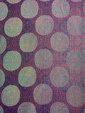 Italian Holographic Circle Medallion Tapestry-Like Brocade - Purple / Multicolor