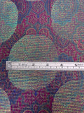 Italian Holographic Circle Medallion Tapestry-Like Brocade - Purple / Multicolor