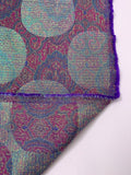 Italian Holographic Circle Medallion Tapestry-Like Brocade - Purple / Multicolor