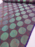 Italian Holographic Circle Medallion Tapestry-Like Brocade - Purple / Multicolor